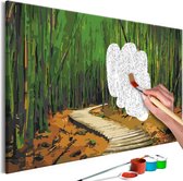 Doe-het-zelf op canvas schilderen - Wooden Path.