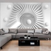 Fotobehangkoning - Behang - Vliesbehang - Fotobehang - White jigsaw - 3D - 200 x 140 cm