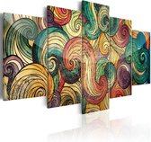Schilderij - Colourful Waves.