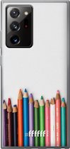 6F hoesje - geschikt voor Samsung Galaxy Note 20 Ultra -  Transparant TPU Case - Pencils #ffffff