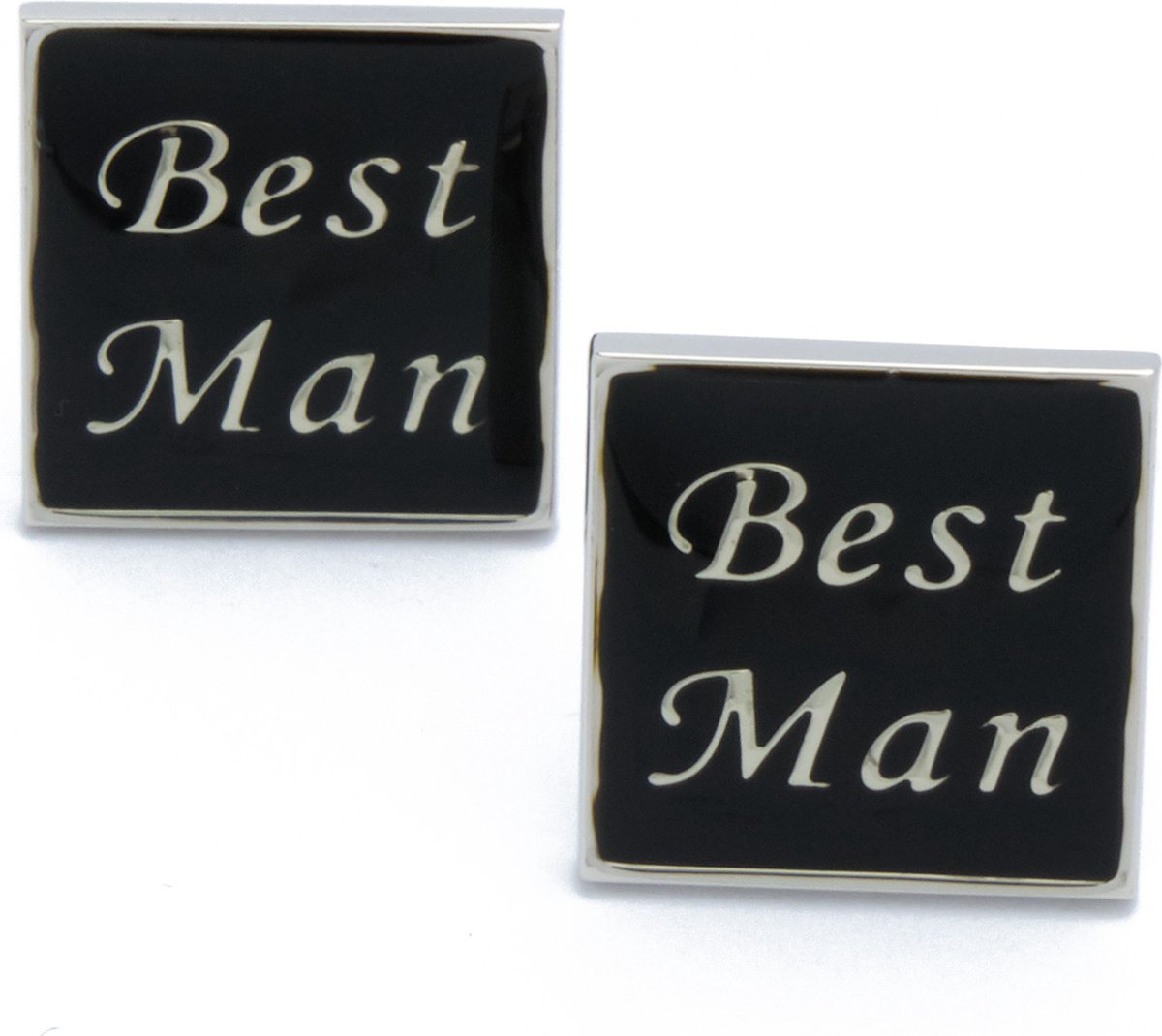 Manchetknopen - Best Man Vierkant Zwart