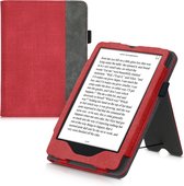 kwmobile flip cover voor e-reader - geschikt voor Amazon Kindle Paperwhite 11. Generation 2021 - Van imitatieleer en -suède - In rood / donkergrijs