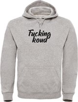 Hoodie Grijs L - Fucking koud - soBAD. | Foute apres ski outfit | kleding | verkleedkleren | wintersporttruien | wintersport dames en heren