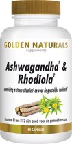Golden Naturals Ashwagandha & Rhodiola (60 vegetarische capsules)