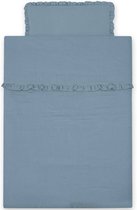 Mousseline Dekbedovertrek Ruffle Pastel Blue  - Baby Beddengoed 100x135 cm