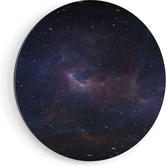 Artaza Dibond Cercle Mural Espace avec Etoiles - Univers - Ø 80 cm - Groot - Cercle Mural - Tableau Rond - Pour Intérieur et Extérieur