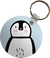 Sleutelhanger - Pinguïn - Kinderen - Pastel - Plastic - Rond - Uitdeelcadeautjes