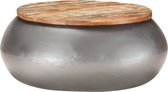 Decoways - Salontafel 68x68x30 cm massief gerecycled hout grijs