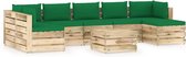 Decoways - 8-delige Loungeset met kussens groen geïmpregneerd hout
