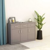 Decoways - Dressoir 110x30x75 cm spaanplaat hoogglans grijs