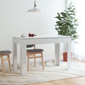 Decoways - Eettafel 120x60x76 cm spaanplaat hoogglans wit