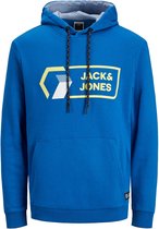 Jack & Jones Trui Jcologan Sweat  Hood Sn 12205411 Snorkel Blue Mannen Maat - XXL