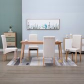 Decoways - Eetkamerstoelen 4 stuks stof crème