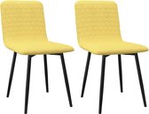 Decoways - Eetkamerstoelen 2 st stof geel