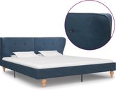 Decoways - Bedframe stof blauw 180x200 cm