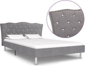 Decoways - Bedframe stof lichtgrijs 120x200 cm