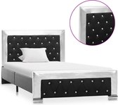 Decoways - Bedframe kunstleer zwart 100x200 cm