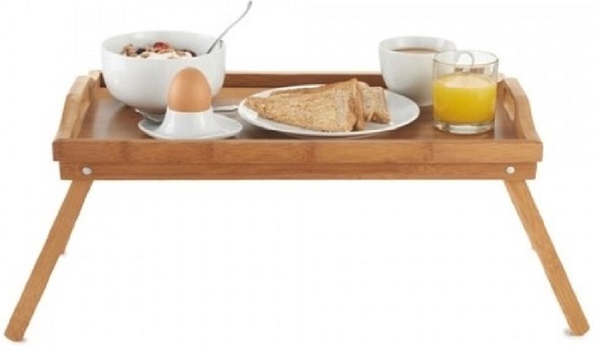Ontbijt op bed dienblad - 50 x 30 cm - Bedtafel/dienblad/serveerblad voor laptop, tablet, boek of ontbijt