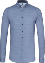 Desoto - Overhemd Strijkvrij Kettingen Blauw - XXL - Heren - Slim-fit