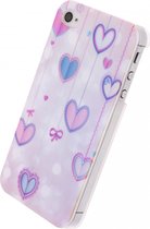 Apple iPhone 4/4s Hoesje - Xccess - Oil Serie - Hard Kunststof Backcover - Hearts - Hoesje Geschikt Voor Apple iPhone 4/4s