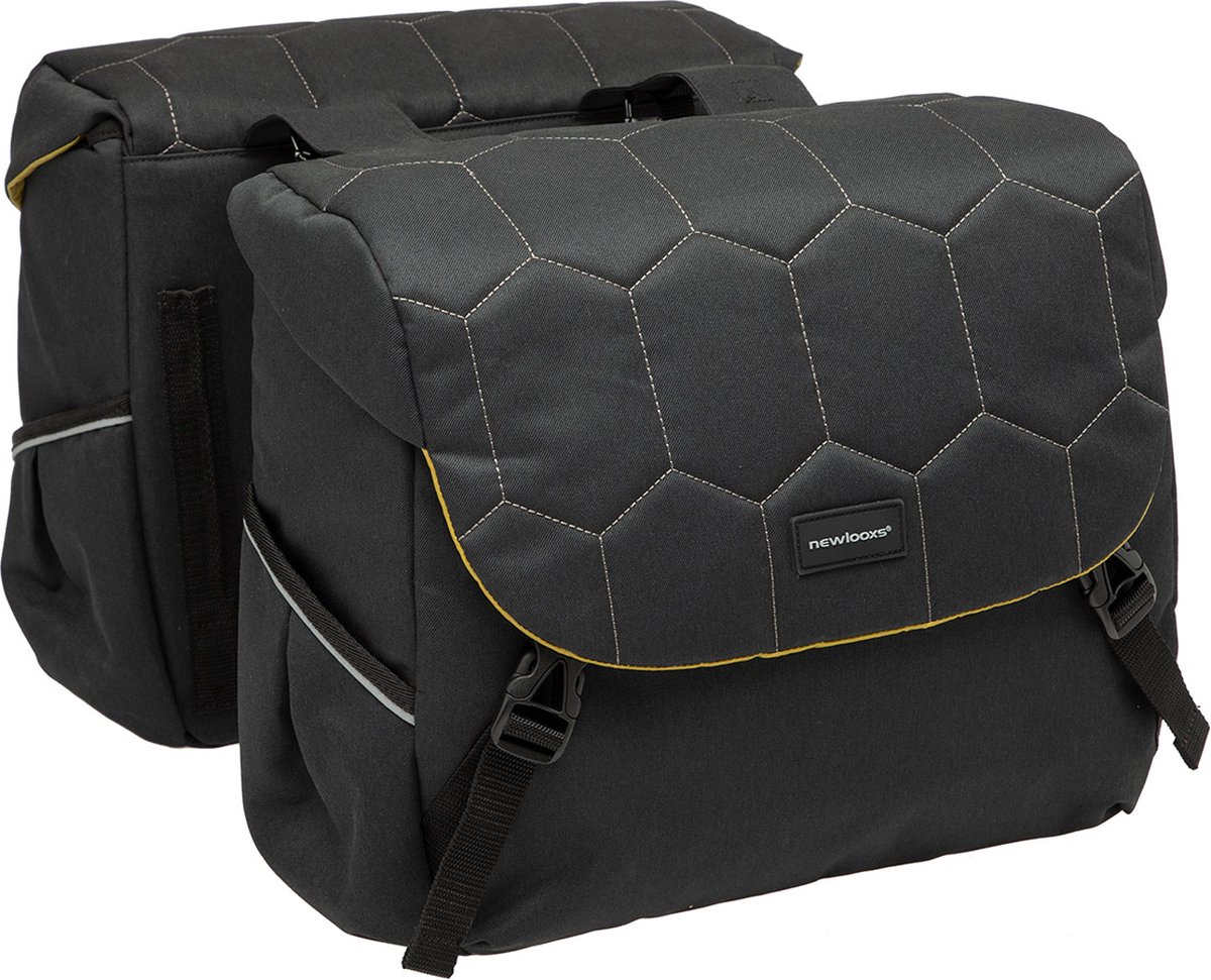 Borsa Doppia New Looxs Mondi Joy Double - 38 Litri, Poliestere Idrorepellente, Nero, Con Tasche E Chiusura A Scatto