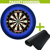 Mission Samurai 2 + Rubberen Dartmat 90*300 + Dartbordverlichting Deluxe (Blauw)