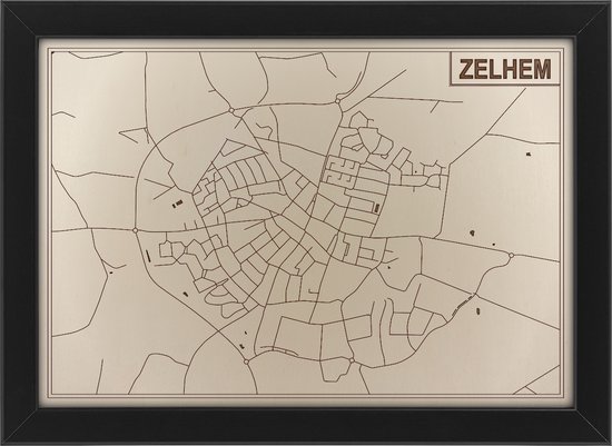 Houten stadskaart van Zelhem