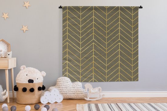 Tapisserie - Tapisserie - Motifs - Luxe - Vert - Jaune - 150x150 cm - Tapisserie