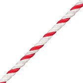 Seilflechter boot touw, rood wit, per meter