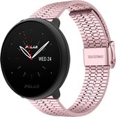 Stalen Smartwatch bandje - Geschikt voor  Polar Ignite 2 roestvrij stalen band - rosé pink - Strap-it Horlogeband / Polsband / Armband