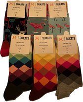Sukats® The Casual Ones | 3 Paar | Maat 38-44 | Kerstsokken | One-Size | Unisex | Set C | Happy Fun Colorful Socks | Vrolijke Sokken