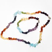 Chakra split collier en armband cluster sieradenset