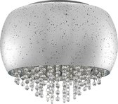 Lucande - plafondlamp design - 5 lichts - ijzer, glas, kristal - H: 31.5 cm - G9 - chroom, wit