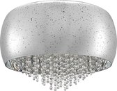 Lucande - plafondlamp design - 6 lichts - ijzer, glas, kristal - H: 34.5 cm - G9 - chroom, wit
