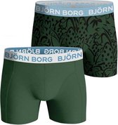 Björn Borg boxershorts Essential (2-pack) - heren boxers normale lengte - kobaltblauw en print -  Maat: XL