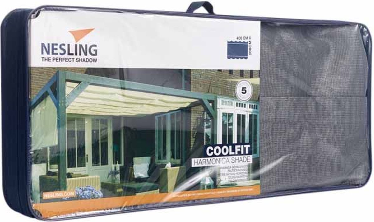 Nesling Voile d'ombrage rétractable, B200xL400cm, Gris