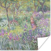 Poster The artist's garden at Giverny - schilderij van Claude Monet - 50x50 cm