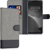 kwmobile telefoonhoesje voor Motorola Moto G60S - Hoesje met pasjeshouder in grijs / zwart - Case met portemonnee