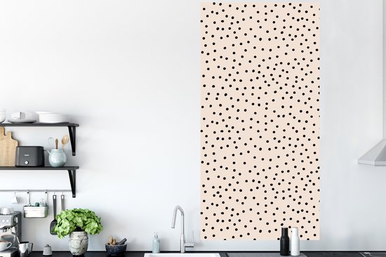 Stickers Stickers muraux - Dot - Beige - Zwart - 80x160 cm - Feuille adhésive