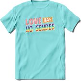 Love Has No Gender | Pride T-Shirt | Grappig LHBTIQ+ / LGBTQ / Gay / Homo / Lesbi Cadeau Shirt | Dames - Heren - Unisex | Tshirt Kleding Kado | - Licht Blauw - L