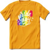 Pride Day | Pride T-Shirt | Grappig LHBTIQ+ / LGBTQ / Gay / Homo / Lesbi Cadeau Shirt | Dames - Heren - Unisex | Tshirt Kleding Kado | - Geel - M