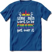 Some Men Are Queens | Pride T-Shirt | Grappig LHBTIQ+ / LGBTQ / Gay / Homo / Lesbi Cadeau Shirt | Dames - Heren - Unisex | Tshirt Kleding Kado | - Donker Blauw - L
