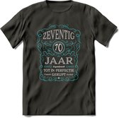 70 Jaar Legendarisch Gerijpt T-Shirt | Lichtblauw - Grijs | Grappig Verjaardag en Feest Cadeau Shirt | Dames - Heren - Unisex | Tshirt Kleding Kado | - Donker Grijs - M