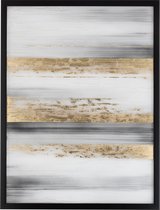 Schilderij | hout | wit - zwart - goud | 95x5x (h)126 cm