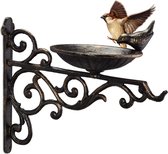Vogelbad, balkon, vogelbad met beugel, afneembaar vogelbad voor balkonleuningen, vogelvoederbak met verstelbare bodem voor tuin