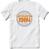 1984 Limited Edition Ring T-Shirt | Zilver - Goud | Grappig Verjaardag en Feest Cadeau Shirt | Dames - Heren - Unisex | Tshirt Kleding Kado | - Wit - L