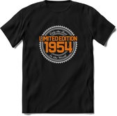 1954 Limited Edition Ring T-Shirt | Zilver - Goud | Grappig Verjaardag en Feest Cadeau Shirt | Dames - Heren - Unisex | Tshirt Kleding Kado | - Zwart - 3XL