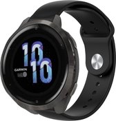 Siliconen Smartwatch bandje - Geschikt voor  Garmin Venu 2s sport bandje - 40mm - zwart - Strap-it Horlogeband / Polsband / Armband
