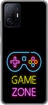 Geschikt voor Xiaomi 11T Pro hoesje - Controller - Game - Neon - Zwart - Quotes - Game zone - Siliconen Telefoonhoesje