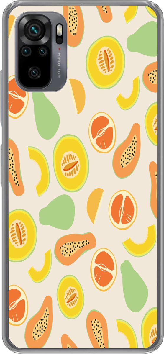 Telefoonhoesje Geschikt voor Xiaomi Redmi Note 10S hoesje - Fruit - Patronen - Meloen - Siliconen Telefoonhoesje Telefoonhoesje